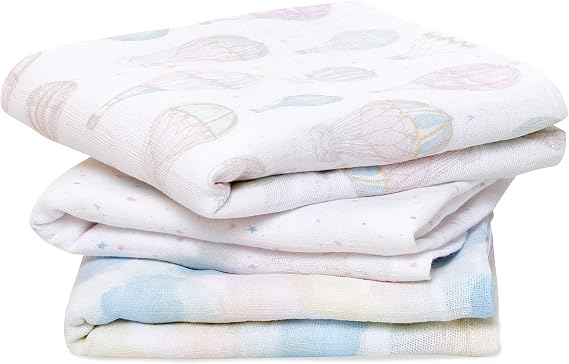 aden + anais™ musy squares 3 pack organic cotton muslin outdoors (Above the clouds)