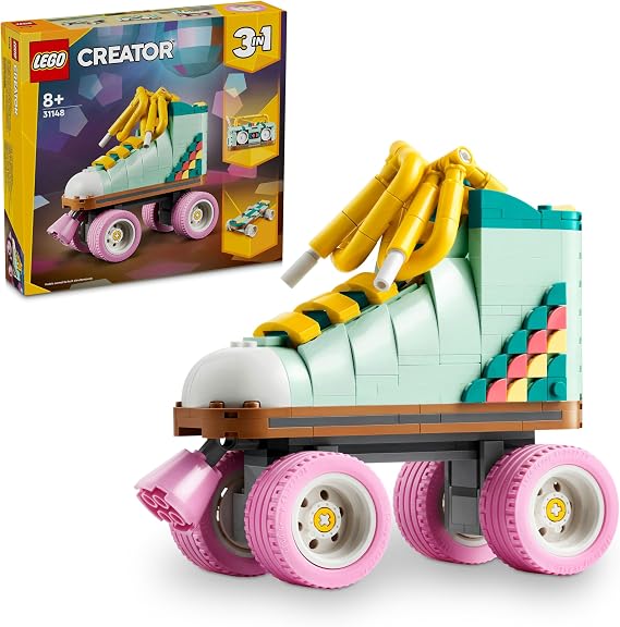 LEGO Creator 3’ü 1 Arada Retro Paten 31148-8 Yaş ve Üzeri Çocuklar için Mini Kaykay ve Kasetçalar Model Seçenekleri İçeren Yaratıcı Oyuncak Yapım Seti, Doğum Günü Hediyesi Fikri (342 Parça)