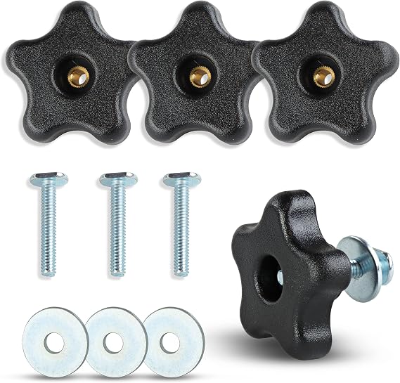 5 Star Knobs Kit Threaded Knob Washer Bolt with Knob Jig Knobs 4-Pack