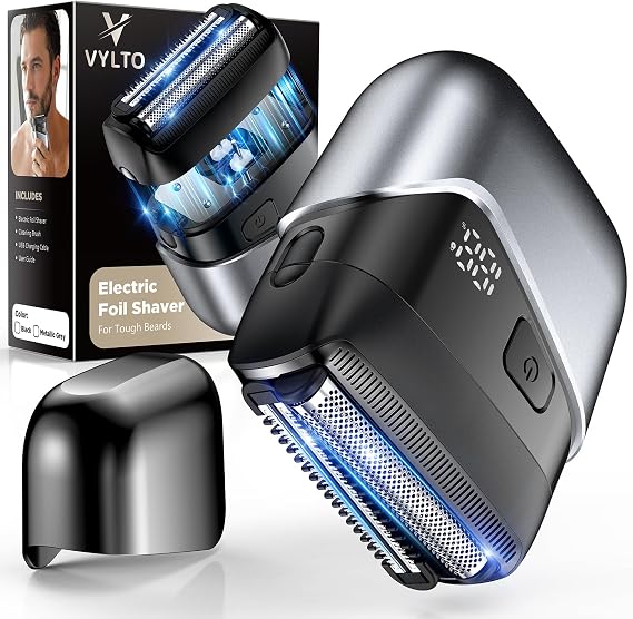 Electric Foil Shavers for Men- New Version Mini Electric Razor with 3D Floating Heads & Precision Blades, Portable Cordless Electric Shaver IPX7 Waterproof, LED Display & Fast Charge