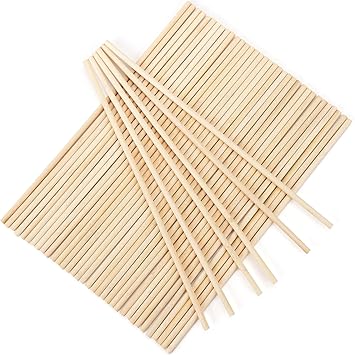 50Pcs Wooden Dowel Rods 1/4 x 12 Inch Wood Sticks for Crafts, Precut Wooden Rod Sticks Natural Wood Dowels for Craft and DIY Projects, Cake Dowels Hardwood Craft Dowel Rods