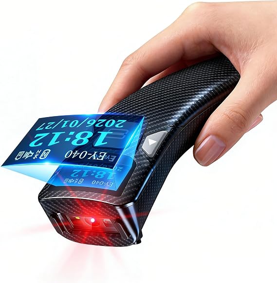 Eyoyo Portable Mini 1D&2D Bluetooth Barcode Scanner Wireless with Screen | USB Wired QR Code Scanner Bar Code Reader, For Retail Store, Library Book, Compatible for iPhone iPad Android Phone Laptop