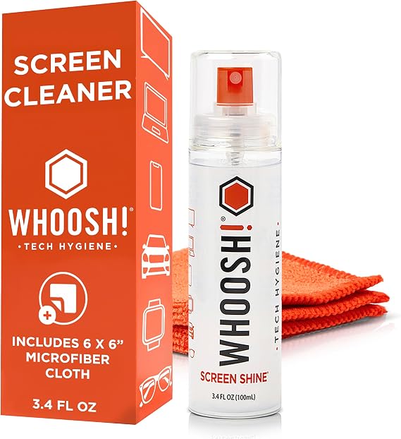 WHOOSH! Screen Shine Go XL Screen Cleaner Spray & Wipe Kit, 3.4 fl oz