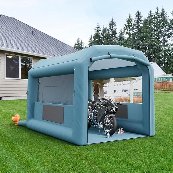 13x10x9Ft Inflatable Paint Booth, Portable Paint Spray Booth with 950W Blower and Air Filter System, Inflatable Spray Booths for DIY Painting Car Truck Garage Furniture Parts Paint Renovation