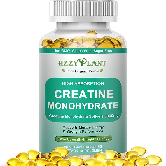 Creatine Softgels - High Absorption Creatine for Women & Men - Creatine Monohydrate 5000mg for Muscle Strength, Muscle Builder, Energy Boost, Pre-Workout - Sugar Free, Non-GMO & Gluten Free