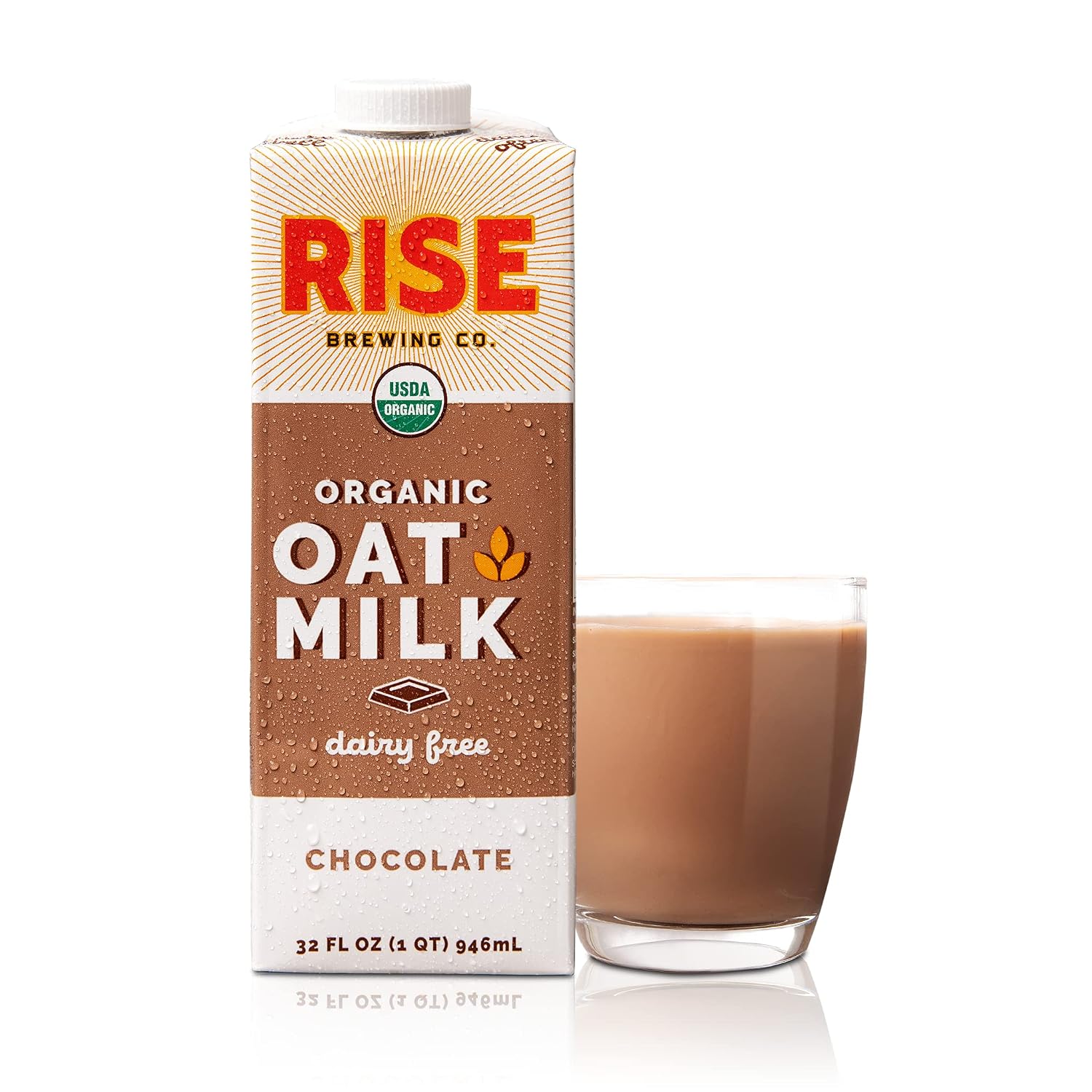 RISE Brewing Co. | Chocolate Oat Milk | USDA Organic & Non-GMO | Vegan & Non-Dairy | 32 fl. oz. Cartons 6 pack