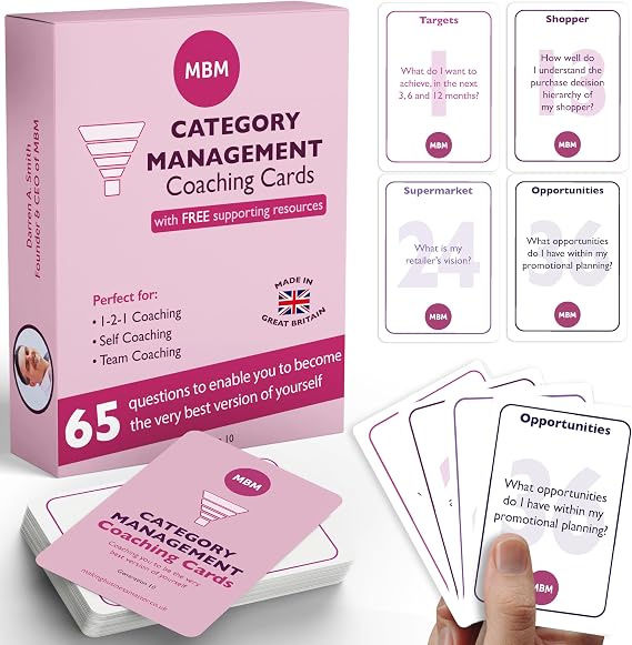 MBM Management Coaching Cards (Category Management) 80 Prompts for Strategy, Buying & Retail Management Skills | Flash Cards for Managers, Coaching & Training