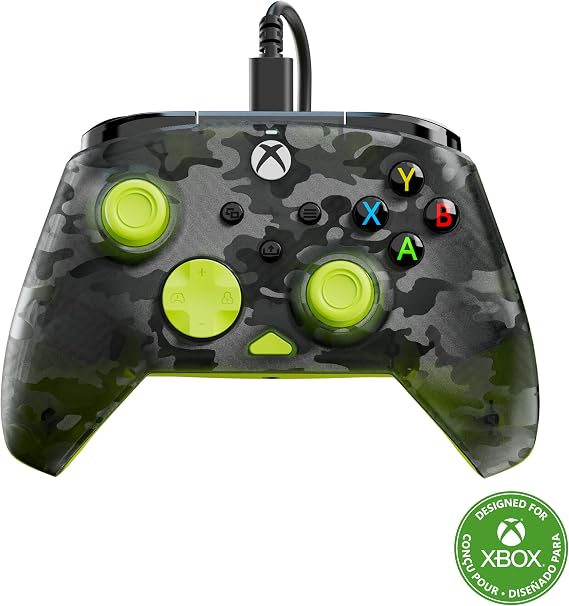 Turtle Beach Rematch Core Yellow and Ghost Black Camo Wired Gaming Controller with Audio Controls, Rumble Motors and Impulse Triggers – Licensed for