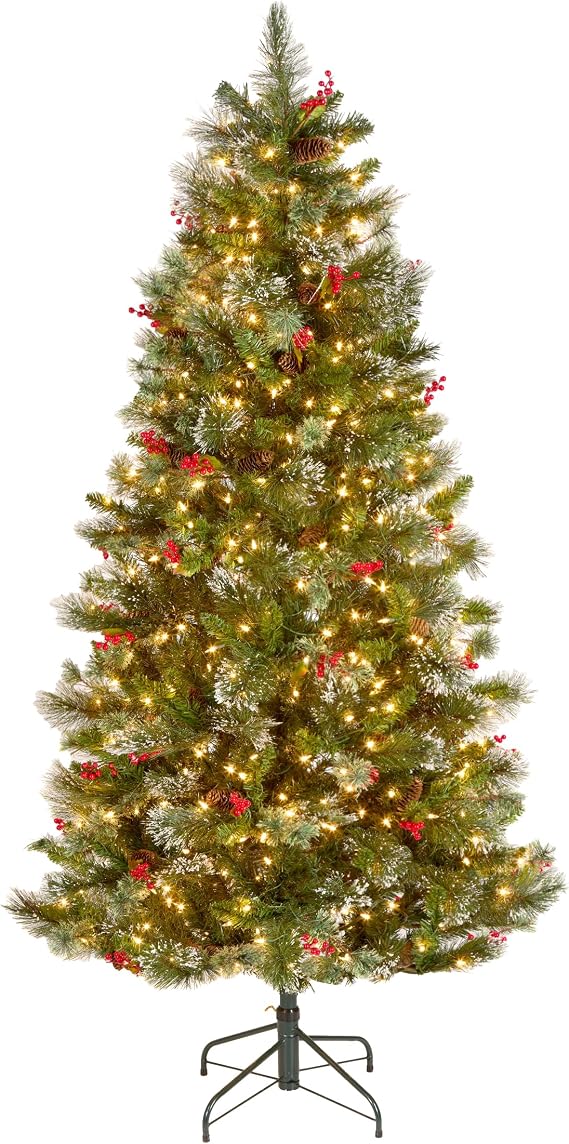 National Tree Company 6.5 ft Pre-lit Wintry Pine Artificial Christmas Tree