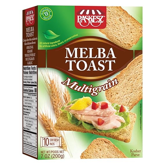 Snacktery Multigrain Melba Toast Crackers, All Natural,7 Oz