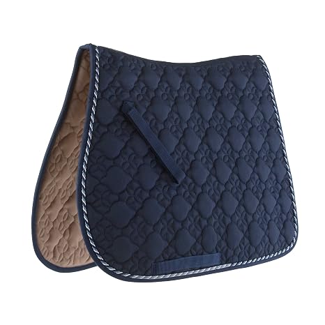 Roma Ecole Flower Diamond Quilt All Purpose Saddle Pad, Navy Multi, Full