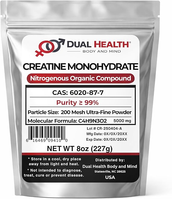 Creatine Monohydrate (8 oz) 200 Mesh Pure Micronized Powder Bulk Supplement Pre Workout, Body Building, Strength, Athletic Performance, Muscle Recovery, 5g (5000mg) Serving Size