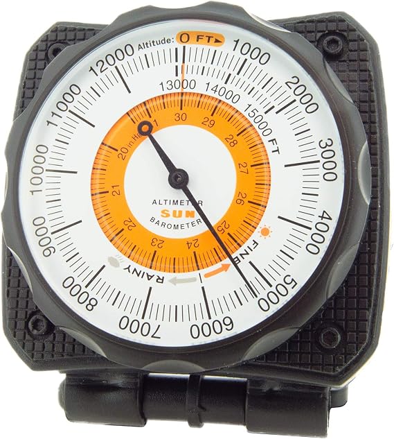 Sun Company AltiLINQ - Dashboard Altimeter and Barometer | Altimeter for Car and Truck | Reads Altitude from 0 to 15,000 Feet