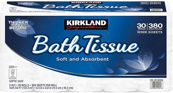 Kirkland Signature 2-Ply Bath Tissue, 30 Rolls