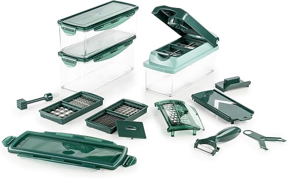 Genius Nicer Dicer Plus 18 Parts Slicing Grating Julienne Spirals Fruit and Vegetable Mandolin As seen on TV |