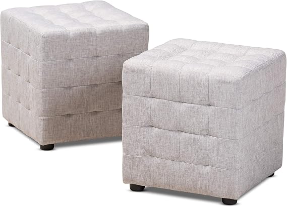 Baxton Studio Ottomans, One Size, Grayish Beige
