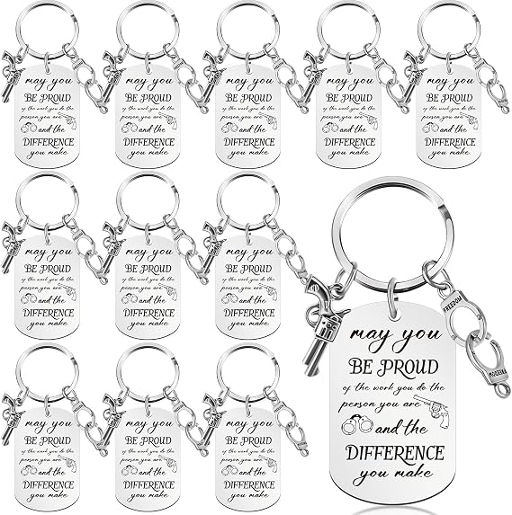 VioraWhite Gifts for Police Officers Theme Keychain Thank You Appreciation Gifts for Law Enforcement Employee Appreciation