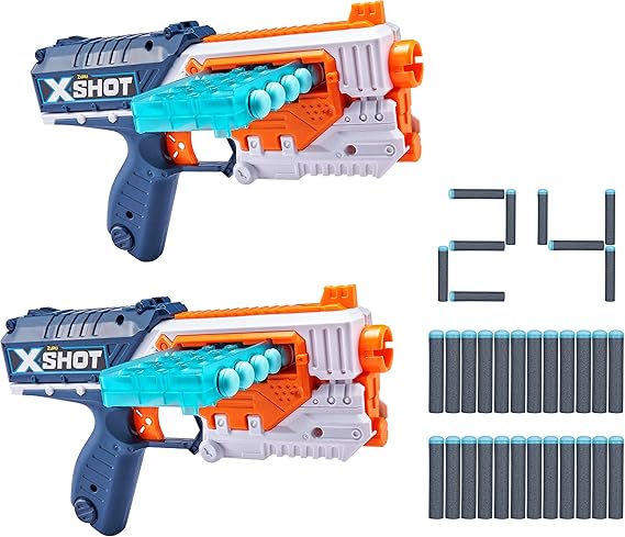 XSHOT Excel Quick Slide Cartridge 2-Pack, Includes 24 Darts in Frustration Free Packaging by Zuru, Multi (36483-S001)