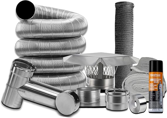 Chimney Liner Tee Kit 6 Inch x 15 Foot with Insulation Kit
