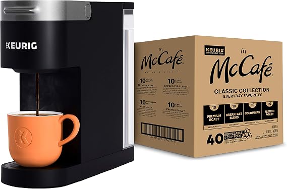 Keurig K-Slim Single Serve Coffee Maker with McCafe Classic Collection Variety Pack, 40 Count K-Cup Pods