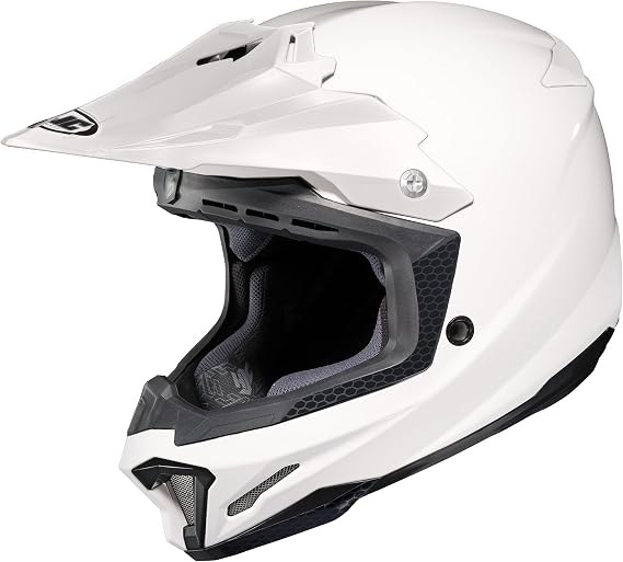 HJC CL-X7 PLUS Solid Natural Motorcycle Helmet, DOT Approved (White, X-Large)