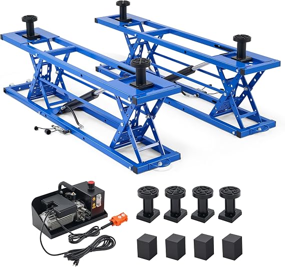 OMT 7000Lb Portable Car Lift, 27 in Max Height Adjustable Hydraulic CarJack