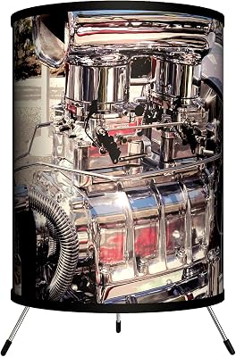 TRI-TTN-HOTRD Transportation - Hot Rod Engine Tripod Lamp, 14 x 8 x 8