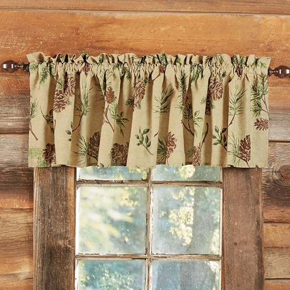 BLACK FOREST DECOR Pinecone Valley Valance 72" Wx15 1/2" H