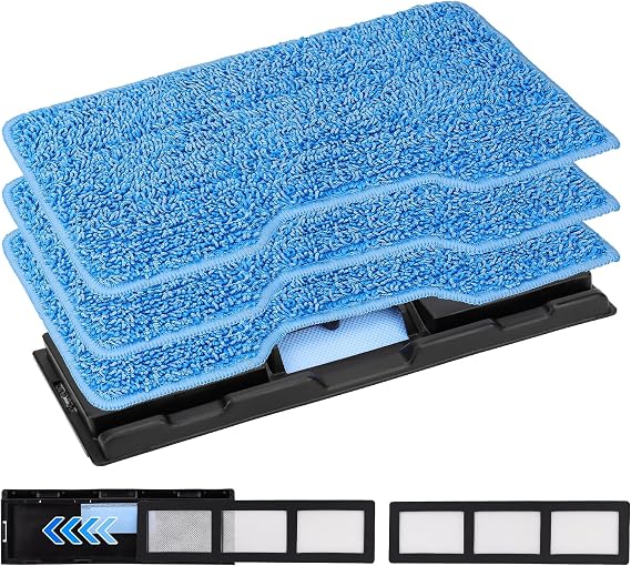 Reusable for Shark Vacmop Replacement Pads: Pads Refills For Shark Wet Vacmop/Vacuum Mop Vac/Vac Mop/Mopvac VM252 VM200 VM200p12 VMP30 VM190 VM250 Cleaner With Dirt Chamber For hard floor(1+2+3pack)