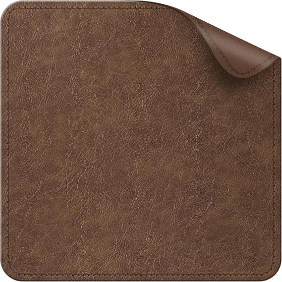 Imitation Crazy Horse Leather Desk Mat - Waterproof Desk Pad - Ideal for Large Mouse Pad and Desk Mats on Top of Desks (Brown+Brown, 11"*8")