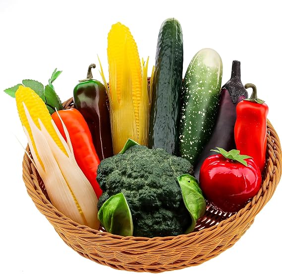 10 Pcs Fake Vegetables,Realistic Artificial Vegetable & Fruits
