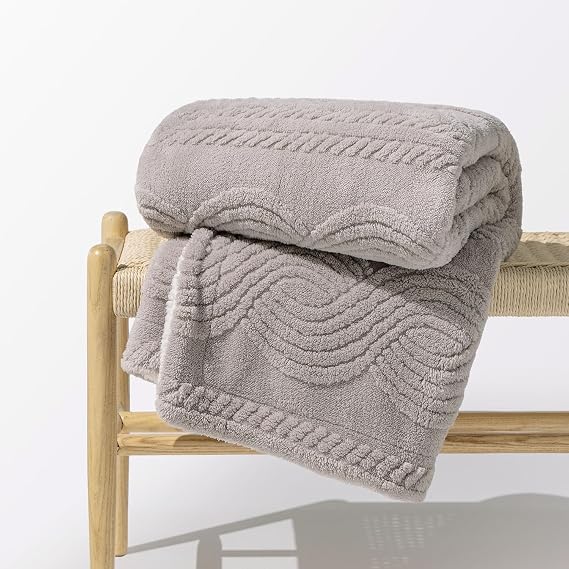 EverGrace Jacquard Reversible Sherpa Throw Blanket, 50" x 60", Silver Gray