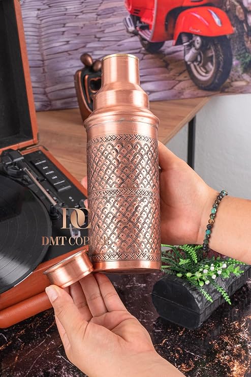 El Yapımı Bakır Su Matarası, 850 ml