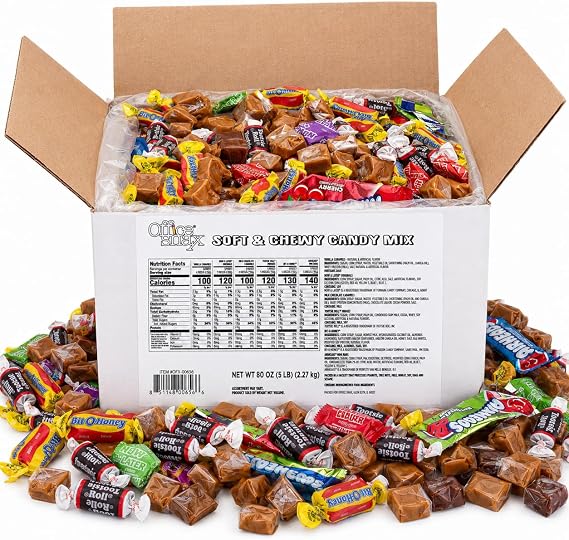 Office Snax Candy Assortments, Soft and Chewy Candy Mix, 5 lb Carton