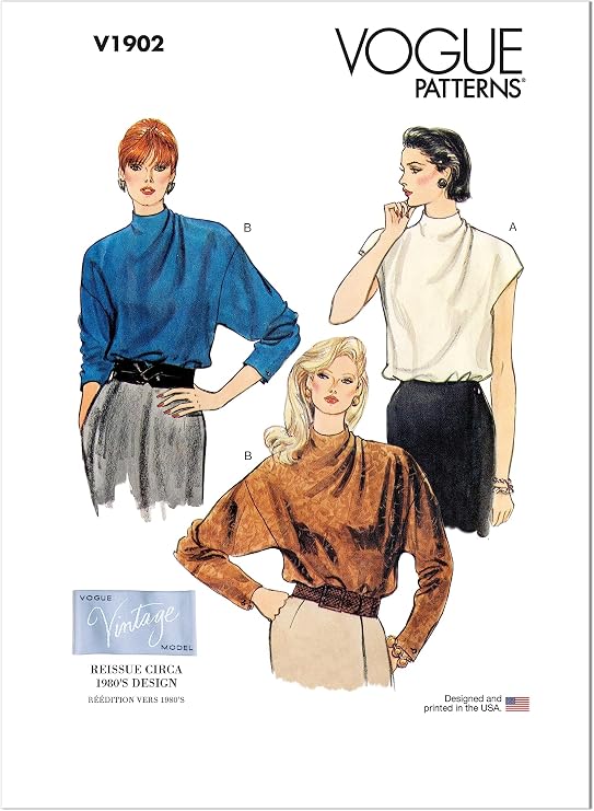 Vogue Misses' Blouse Sewing Pattern Kit, Design Code V1902, Sizes 6-8-10-12-14