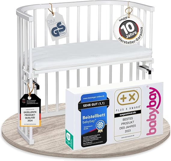 babybay Original Classic Soft Cot White Lacquered with Mattress