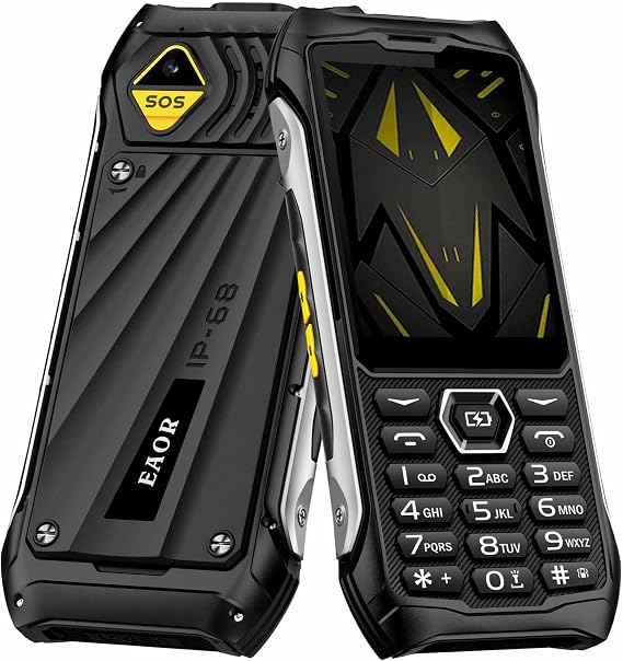 4G Rugged Phone Unlocked, 3.5" Large Screen Cell Phone with SOS Button, 4500mAh Long-Lasting Batter, IP68 Waterproof Shockproof, Dual SIM Dumb Phone for Seniors & Outdoor, Type-C, Loud Speaker