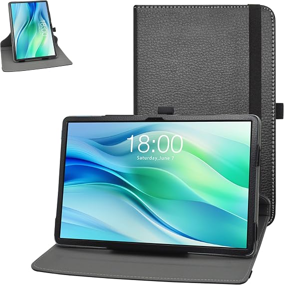 MAMA MOUTH for TECLAST P50 Rotating Case,TECLAST Tablet 11 inch case,360 Degree Rotary Stand with Cute Pattern Cover for TECLAST P50 /TECLAST P50S 11" Tablets,Black
