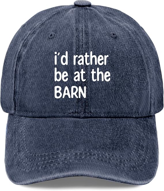 I'd Rather Be at Barn Womens Ball Cap Vintage Hats for Womens Baseball Hats Breathable Sun Visor Hat