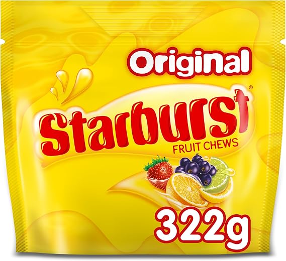 Starburst Original Fruit Chews Sweets Pouch Bag 322g, 65 Pieces