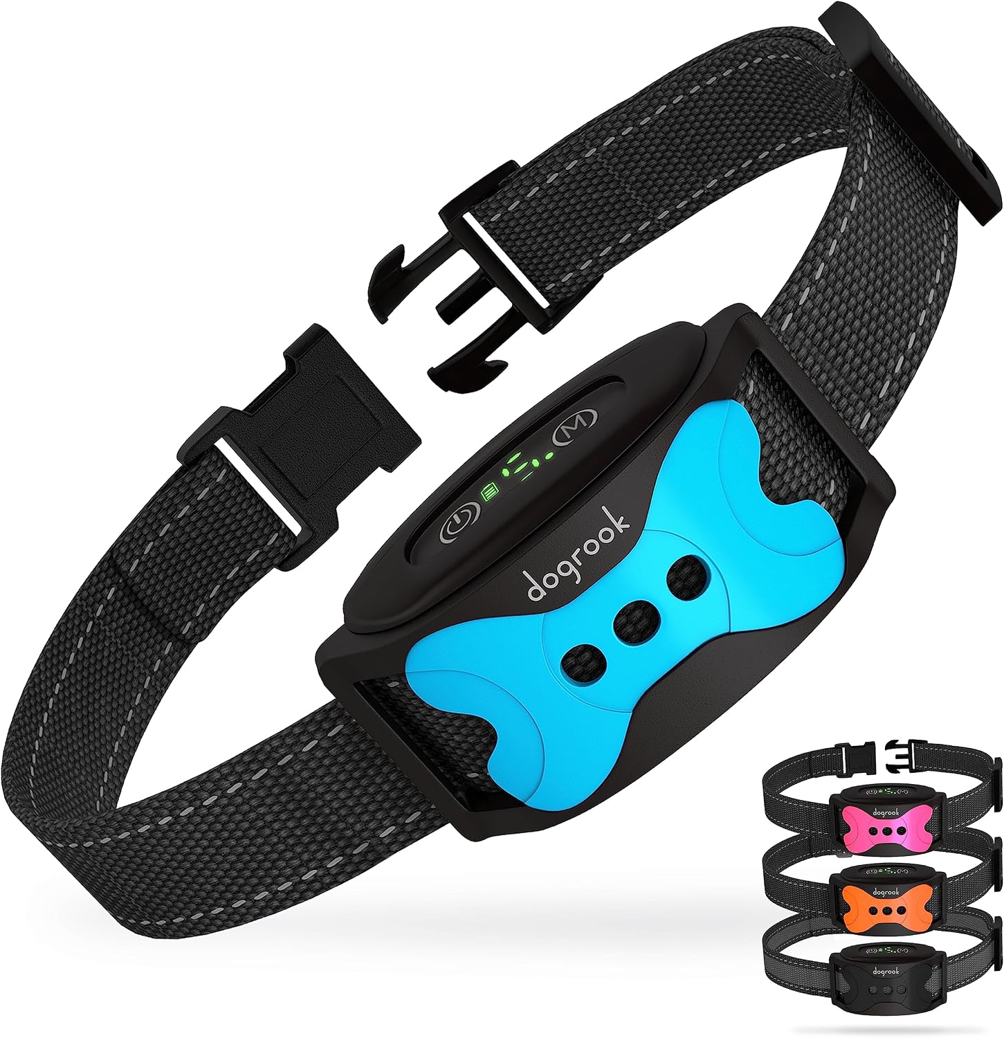 DogRook Dog Bark Collar - Rechargeable Smart Anti Barking Collar for Dogs - Waterproof No Shock Bark Collar for SmallMediumLarge Dogs - Anti Bark Collar for Dogs with 5 Sensitivity Levels