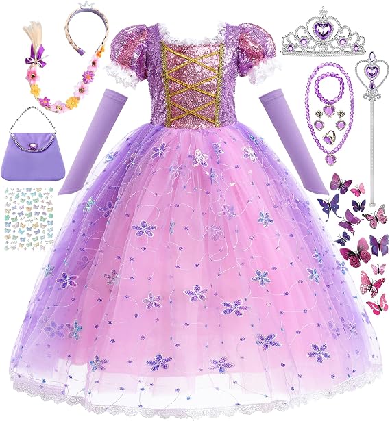 Purple Dress for Girls Princess Costume Toddler Dress up