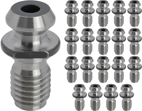 20 pcs CAT 40 Taper Pull Stud Retention Knobs, 45 Head Angle, 0.74" Head Diameter, 5/8" Projection, Coolant Through