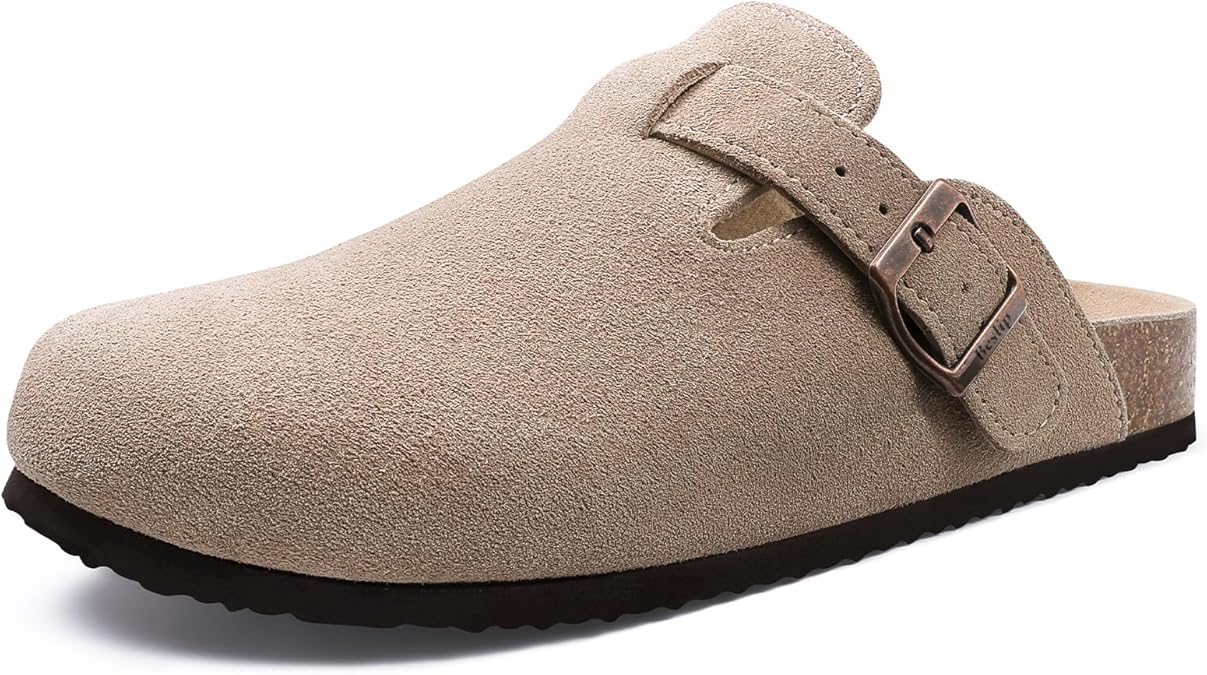 Beslip Women's Suede Clogs Soft Cork