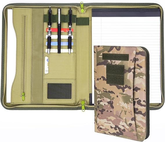Military Notebook Binder with Zippered, A4 Army OCP Tactical Notebook Cover