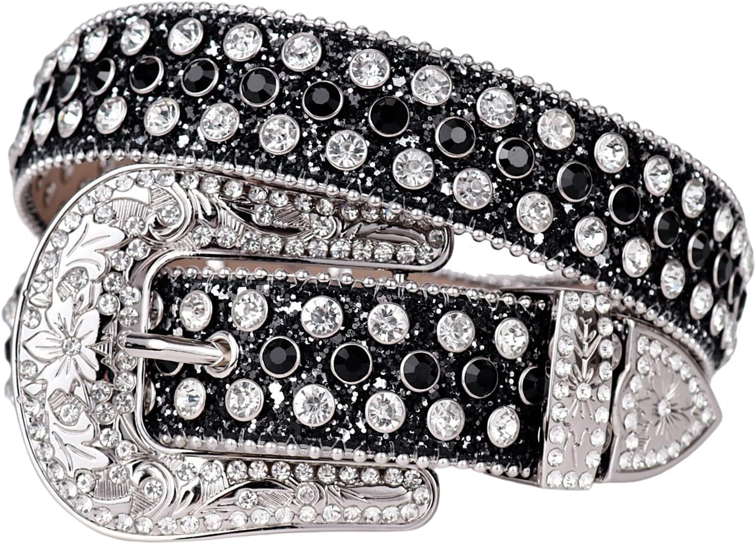 TINIDI Luxury Strap Men Women Rhinestone Belt Western Leather Belts Diamond Sparkle Strap Cowboy Bling Studded Belt