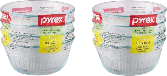 Pyrex Bakeware Custard Cups, 10-Ounce, Pack of 8