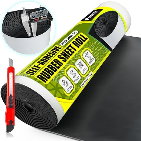 [1/8" Thickness] Self-Adhesive Solid Neoprene Rubber Sheet Roll 12 INx 24IN