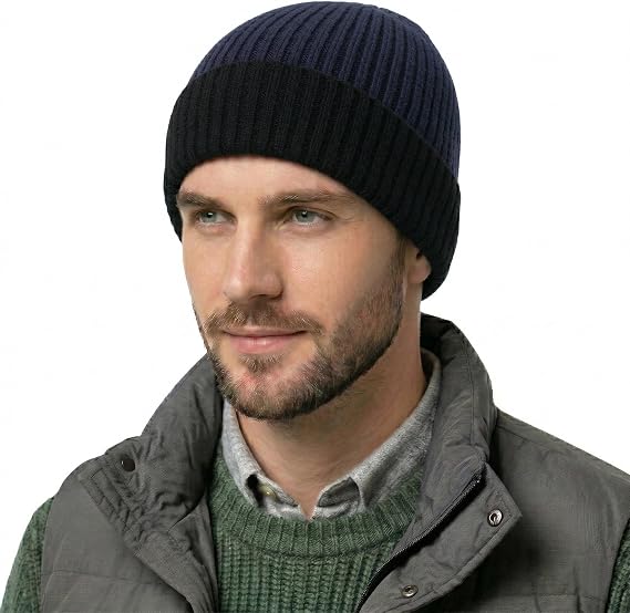 ZLYC Men Winter Knit Fisherman Beanie Hat Fashion Warm Daily Skull Cap