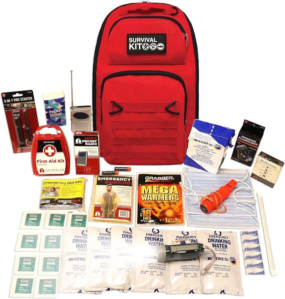 QK 1 Person, 3 Day Prepared Emergency Kit - Go Bag Kit - Food, Water, Tools